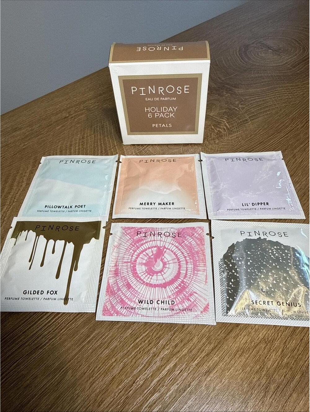 NEW IN BOX PINROSE Petals 6 PACK EAU DE PARFUM PETALS TOWELETTES